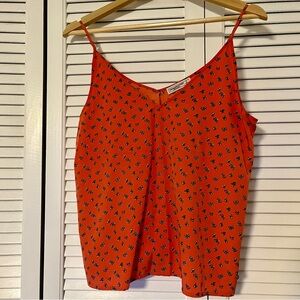 Abercrombie Orange Butterfly Sleeveless Top